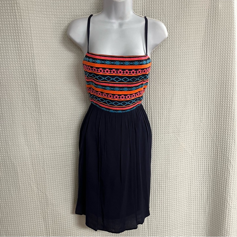 Umgee ladies navy with neon mini dress size large